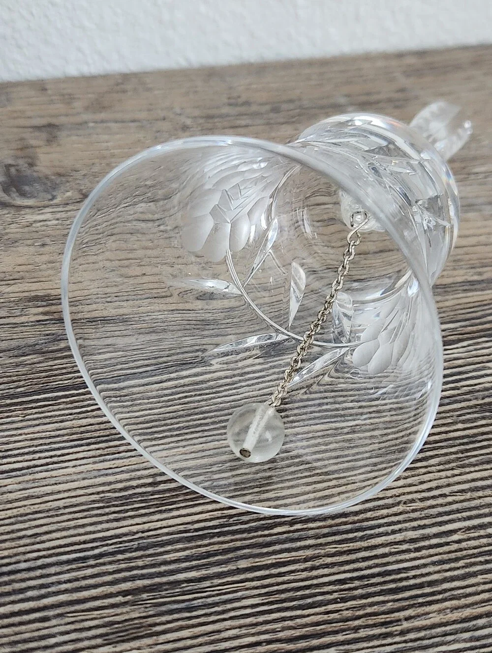 Cear Glass Cut Crystal Hand Bell -